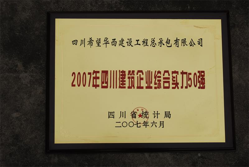 2007年四川建筑企业综合实力20强